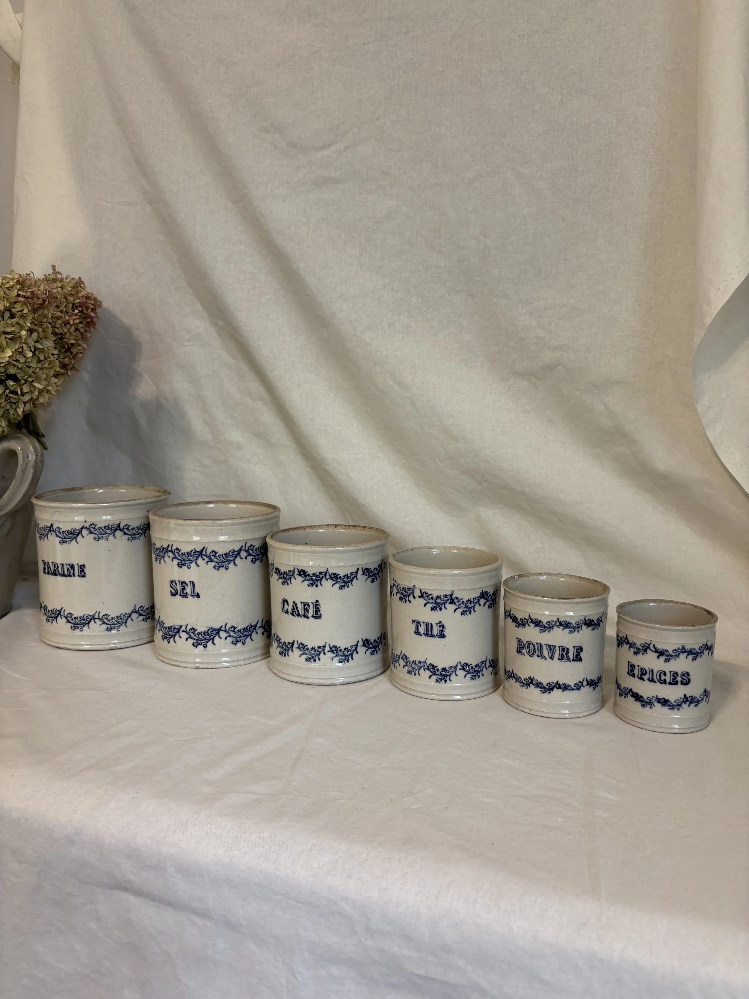 French Saint Uze Set of 6 Canisters