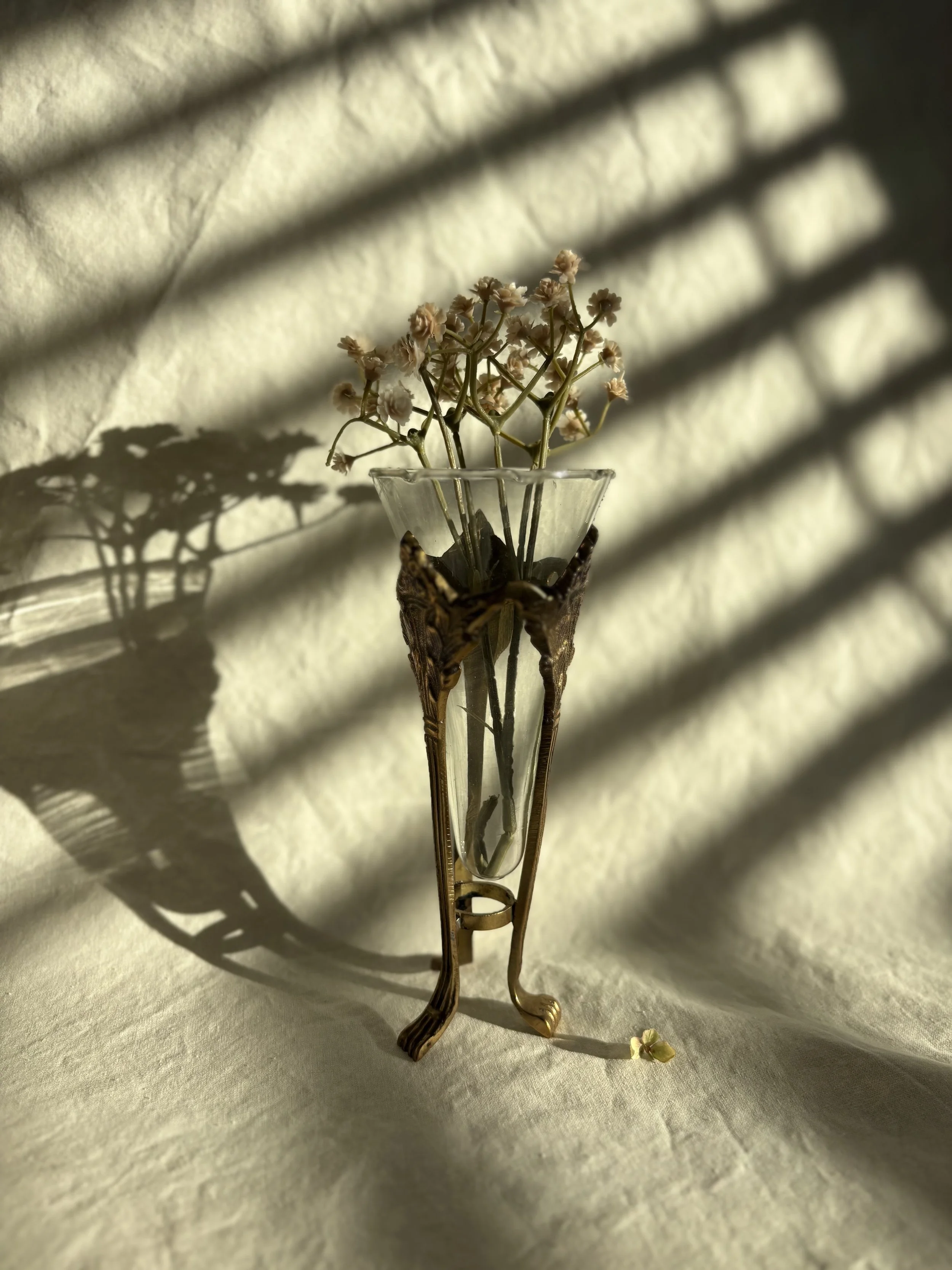 Vintage Brass Footed Vase