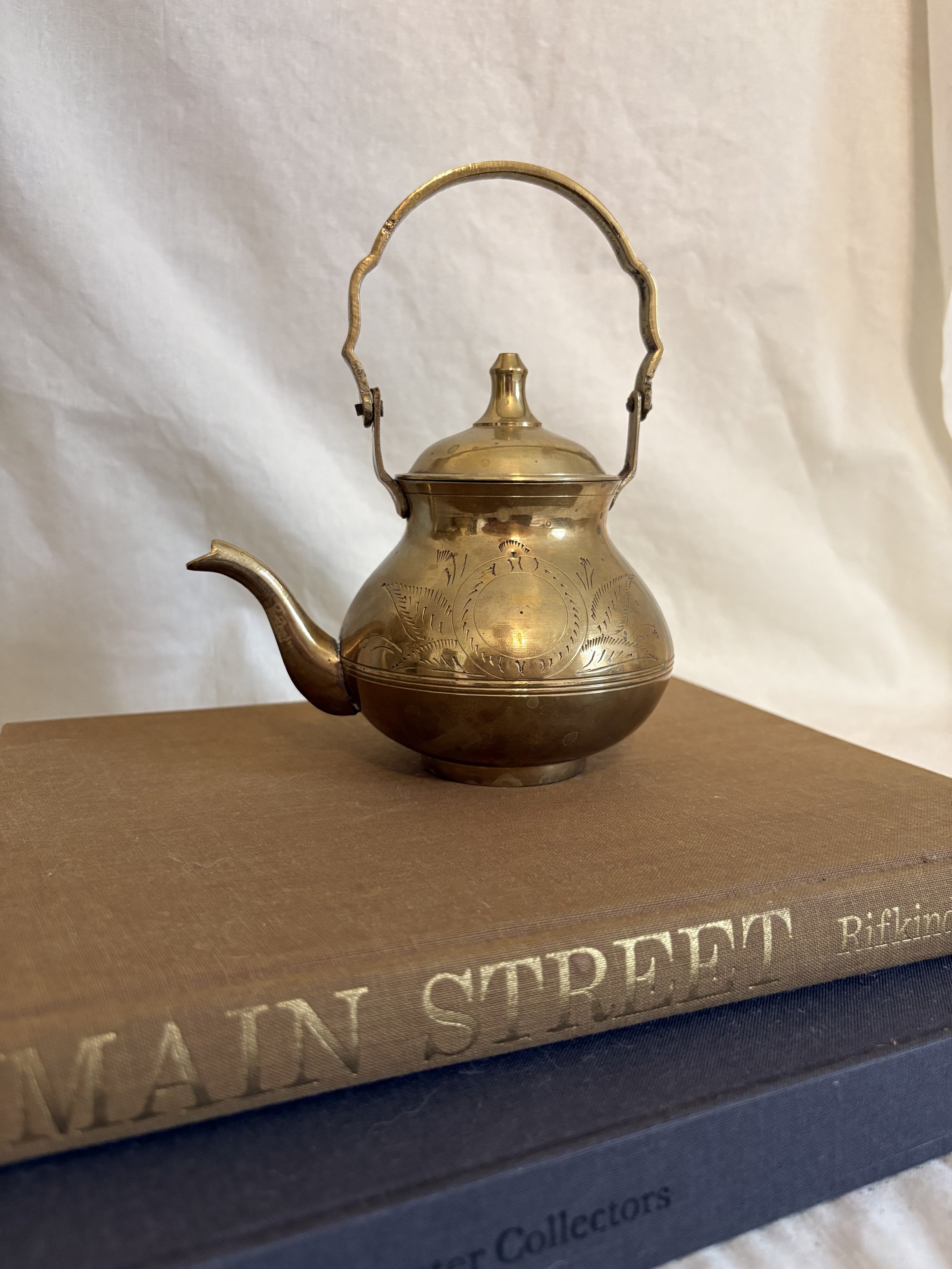 Mini Brass Etched Teapot