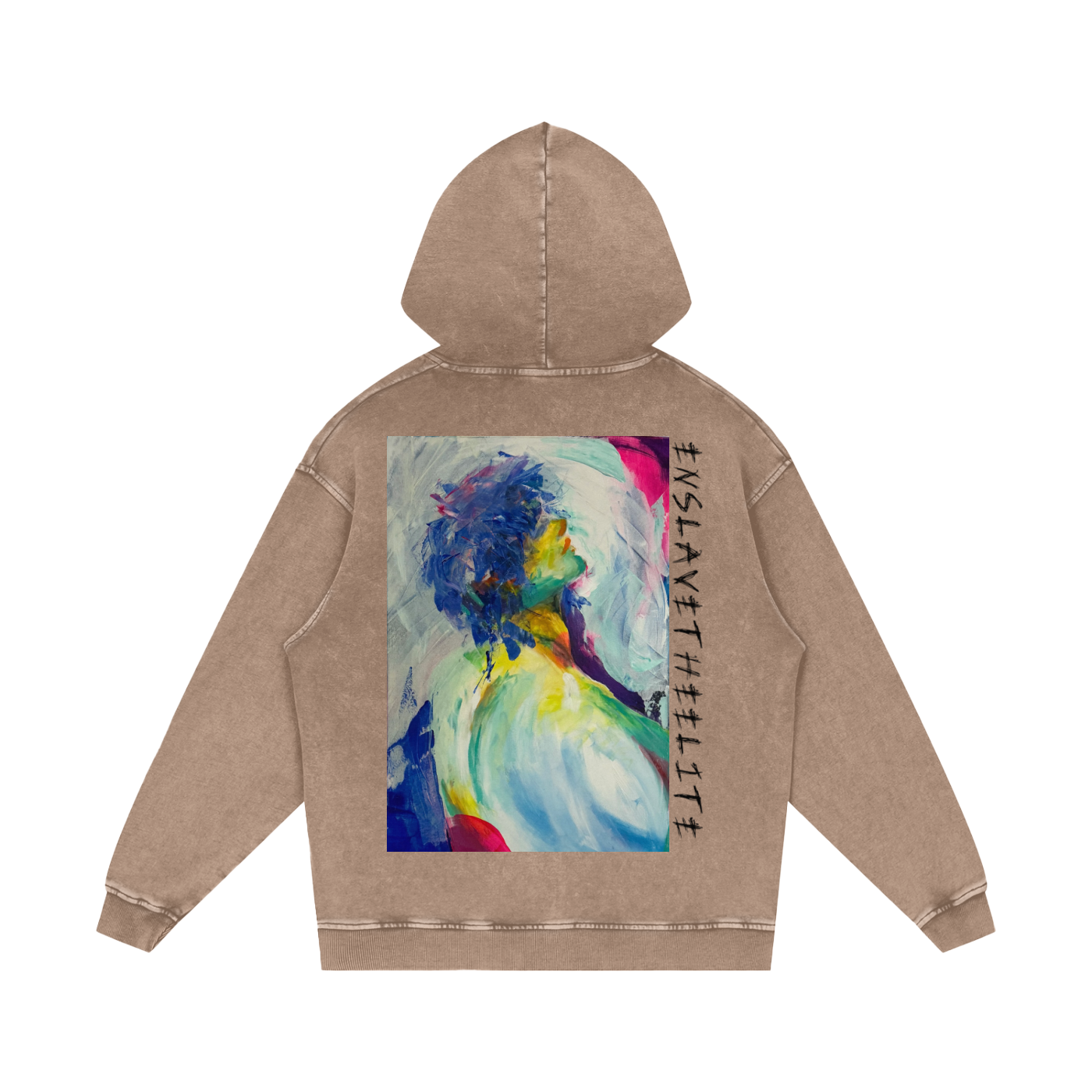 'Enslave The Elite' Acid Wash Hoodie