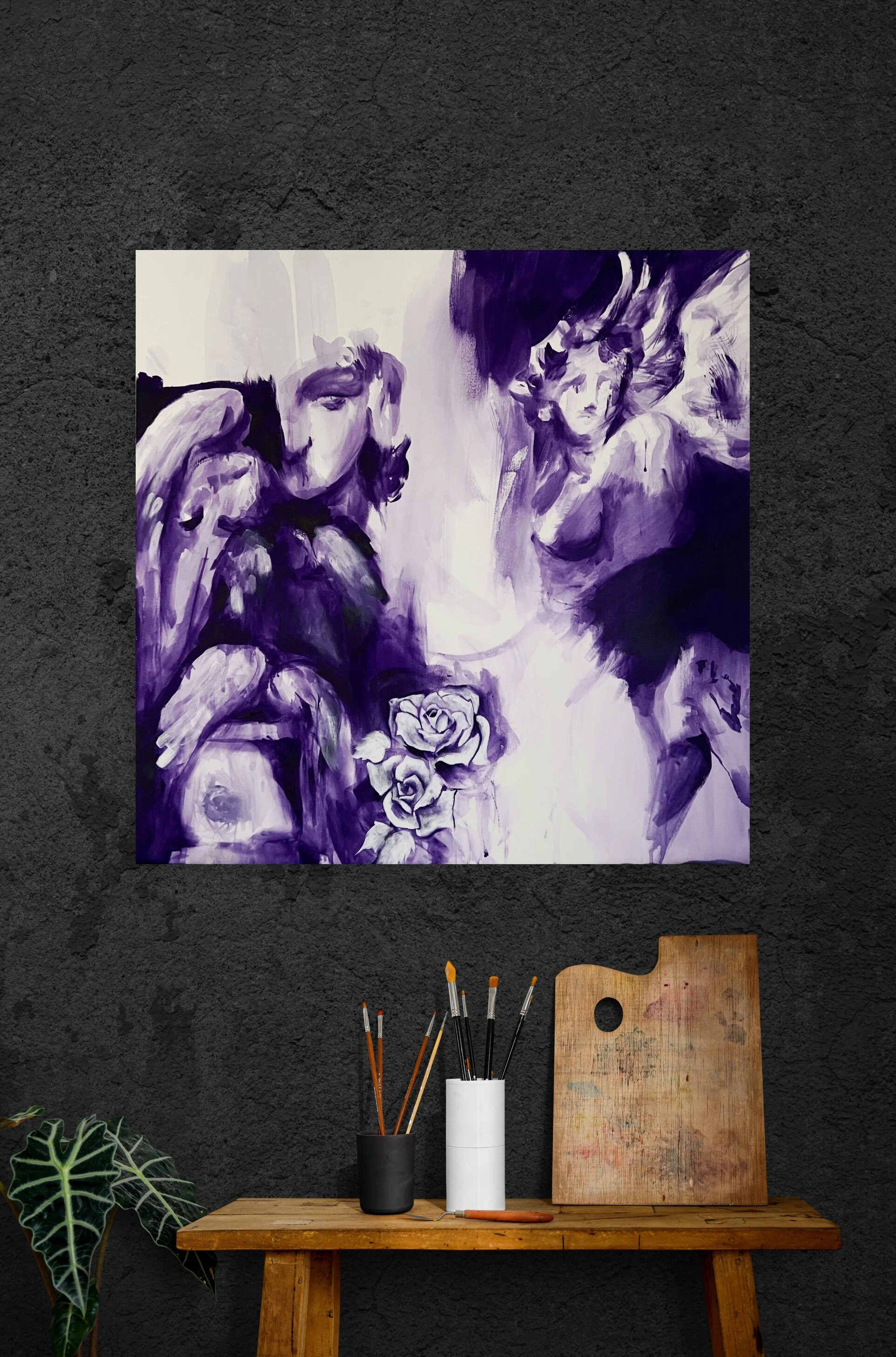 'Angels in Purple Mortality' Canvas Print