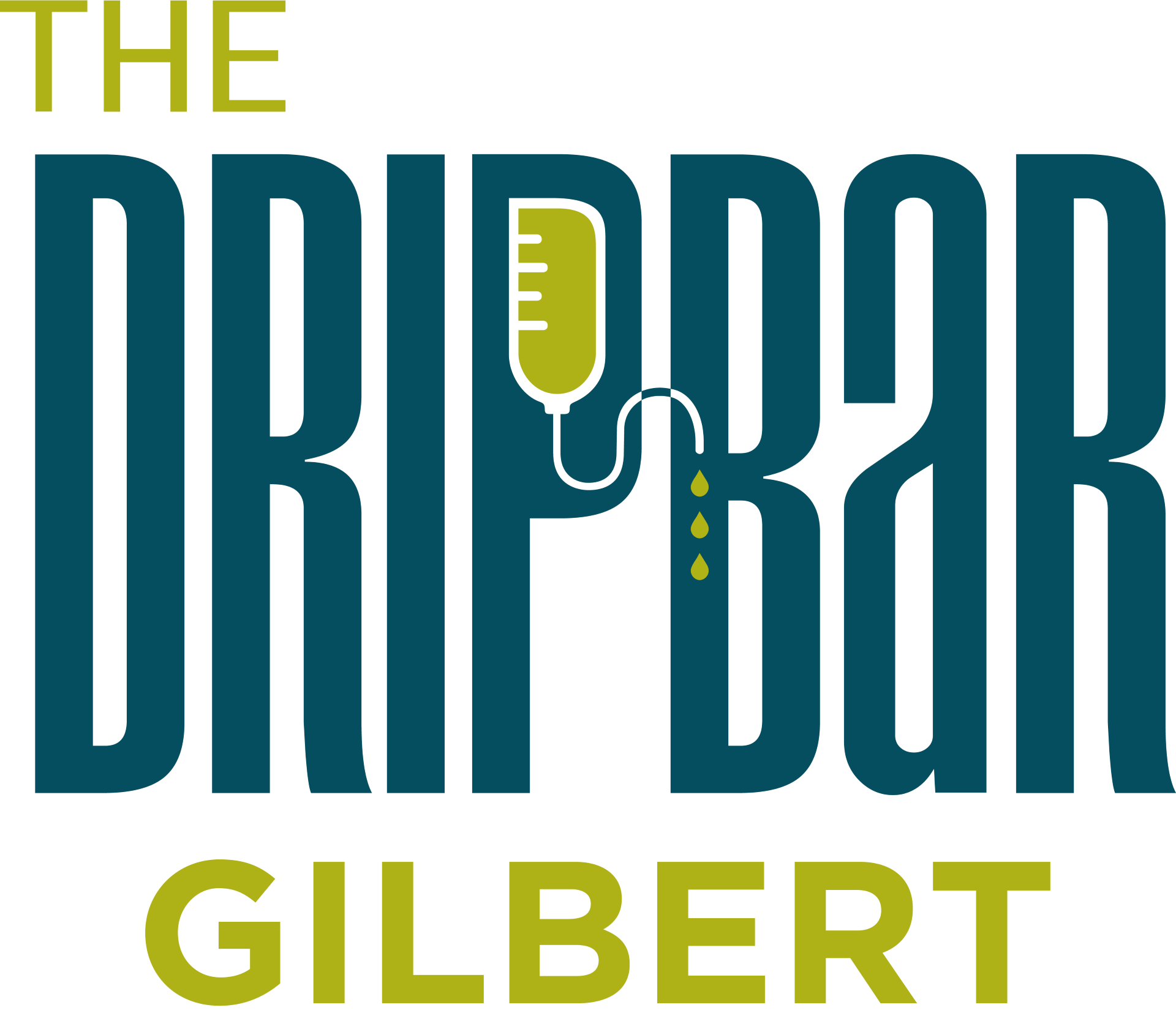 Illustrated logo for 'The Dirty Dad Book' by Gilbert, featuring a syringe with liquid and drops, integrated into the text