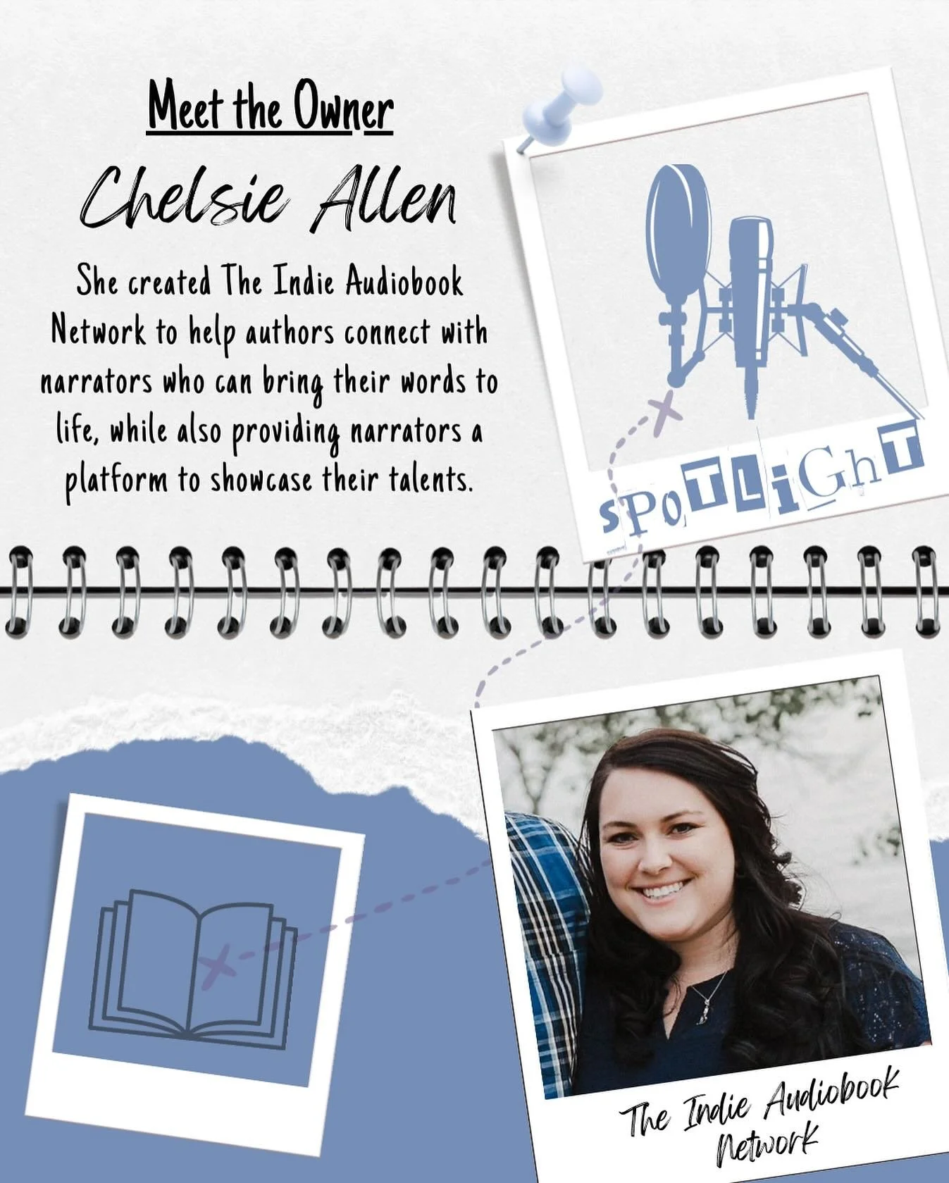 Meet the Owner- Chelsie Allen
Chelsie has been an audiobook lover for over 15 years and is passionate about supporting the book community. She created The Indie Audiobook Network to help authors connect with narrators who can bring their words to li