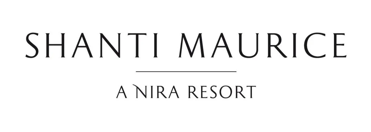 Text reading 'Shanti Maurice, A Nira Resort' in black font on a white background.