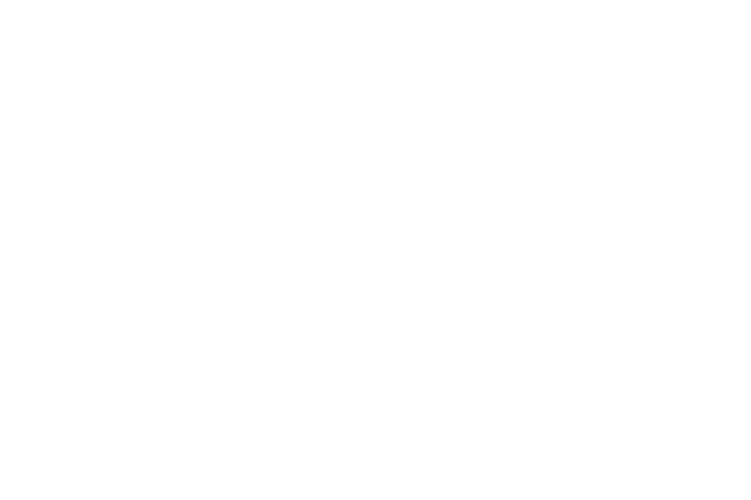 White stylized beard and mustache logo on black background.