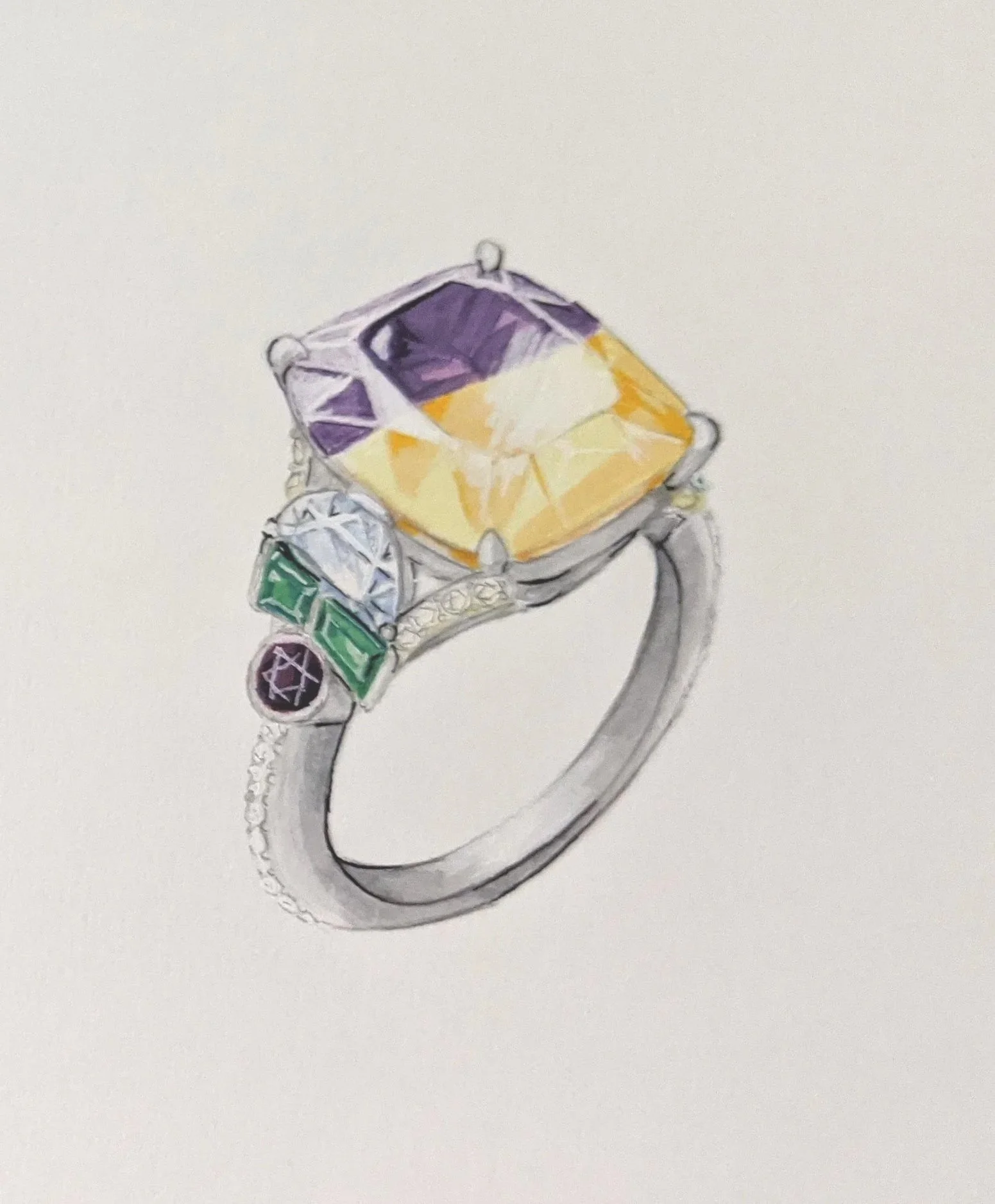 Ametrine Ring Design by Brandy Cripps