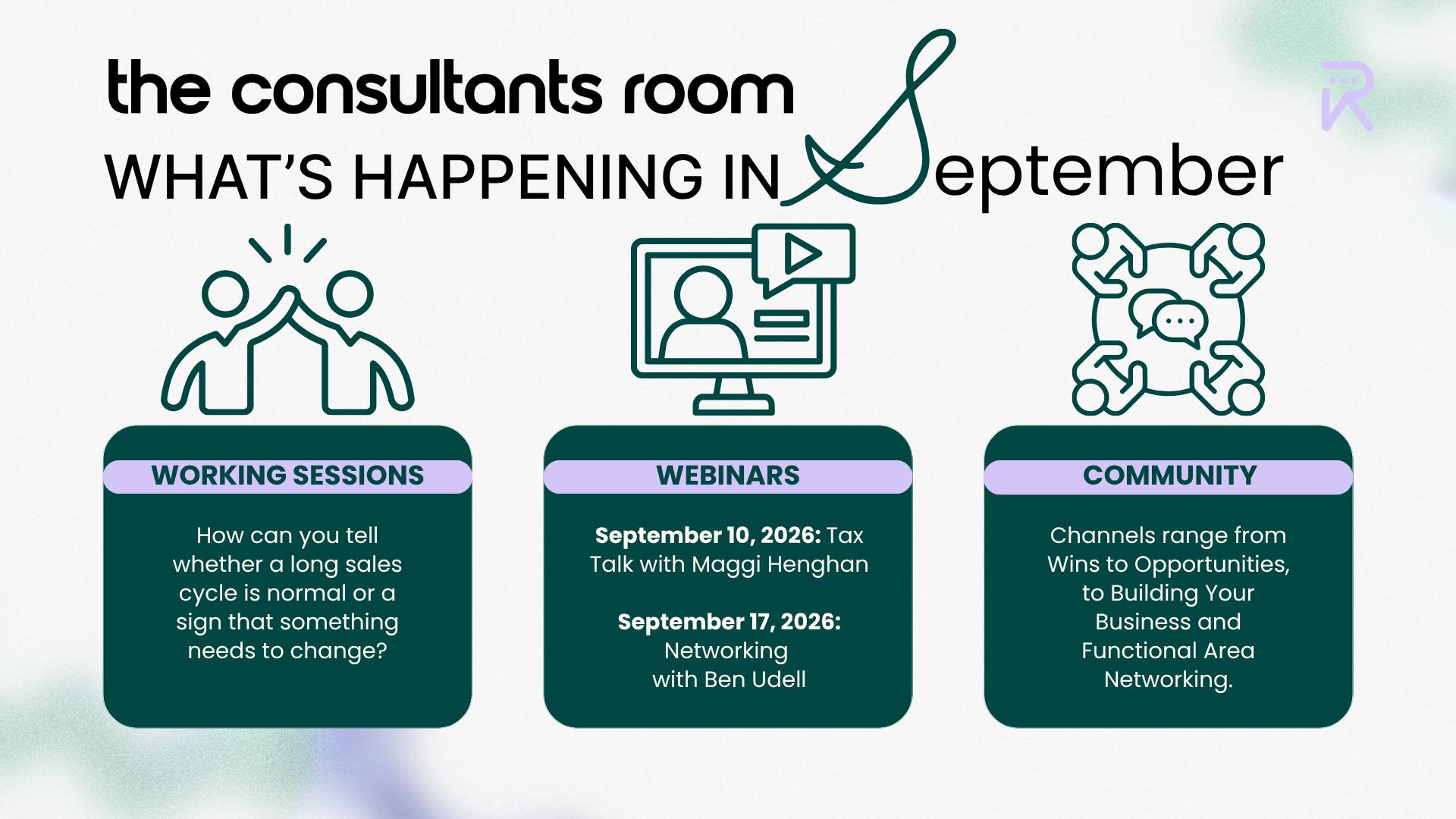 The Consultants Room Round Up - September Calendar of Events 