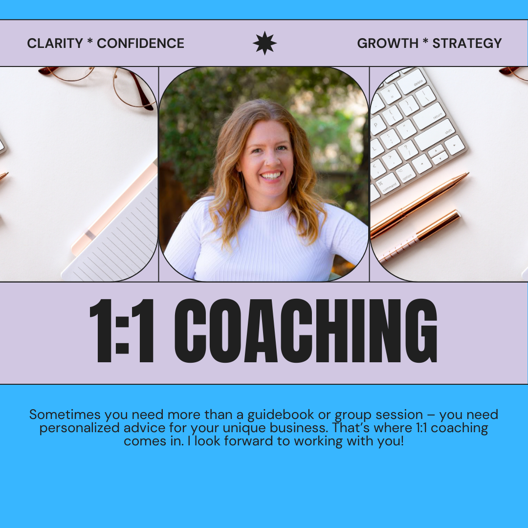 1:1 coaching services for personalized business advice and strategy planning