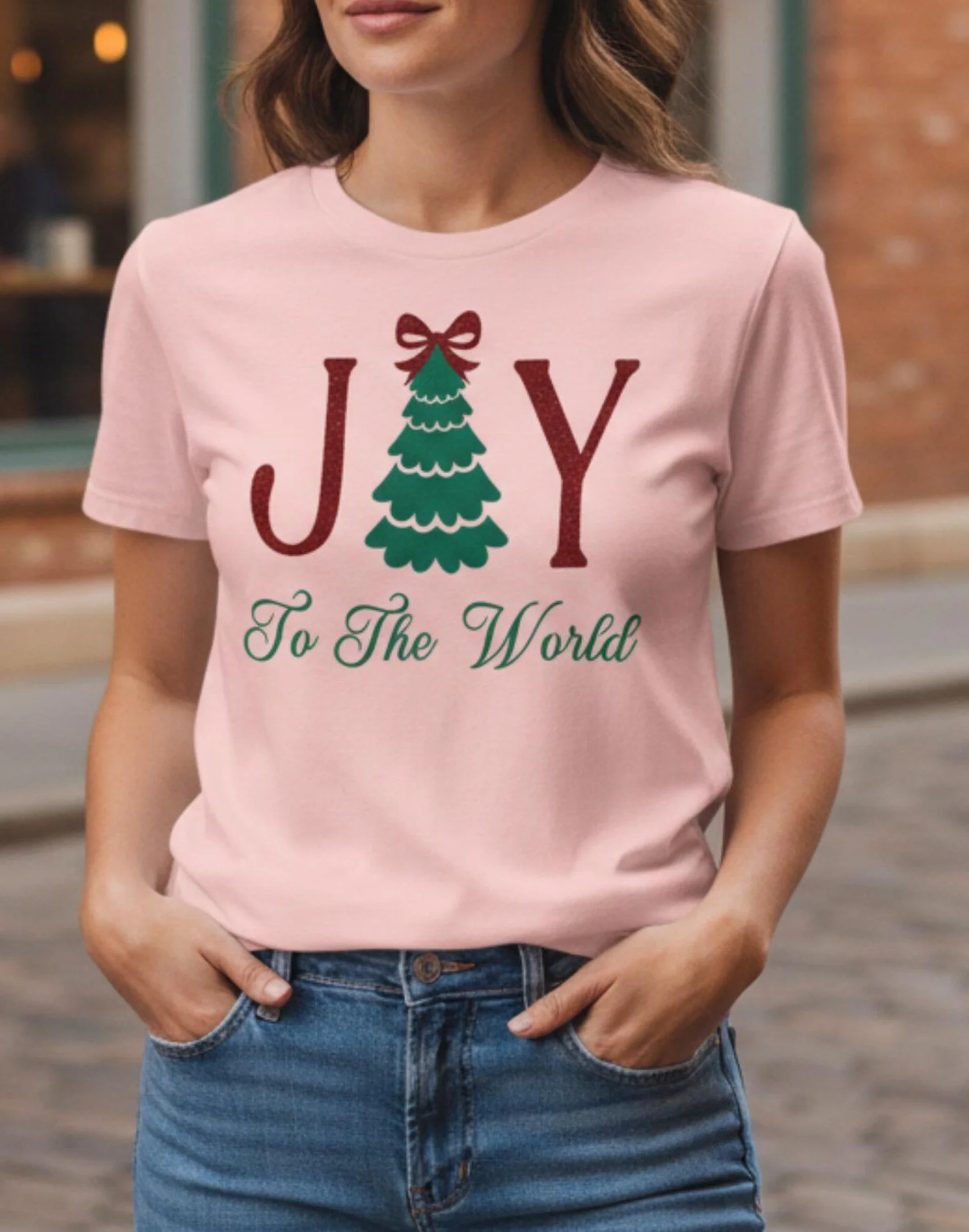 Joy To The World Christmas Shirt – Christmas Tree Holiday Tee, Festive Cute Design, Trendy Christmas Outfit