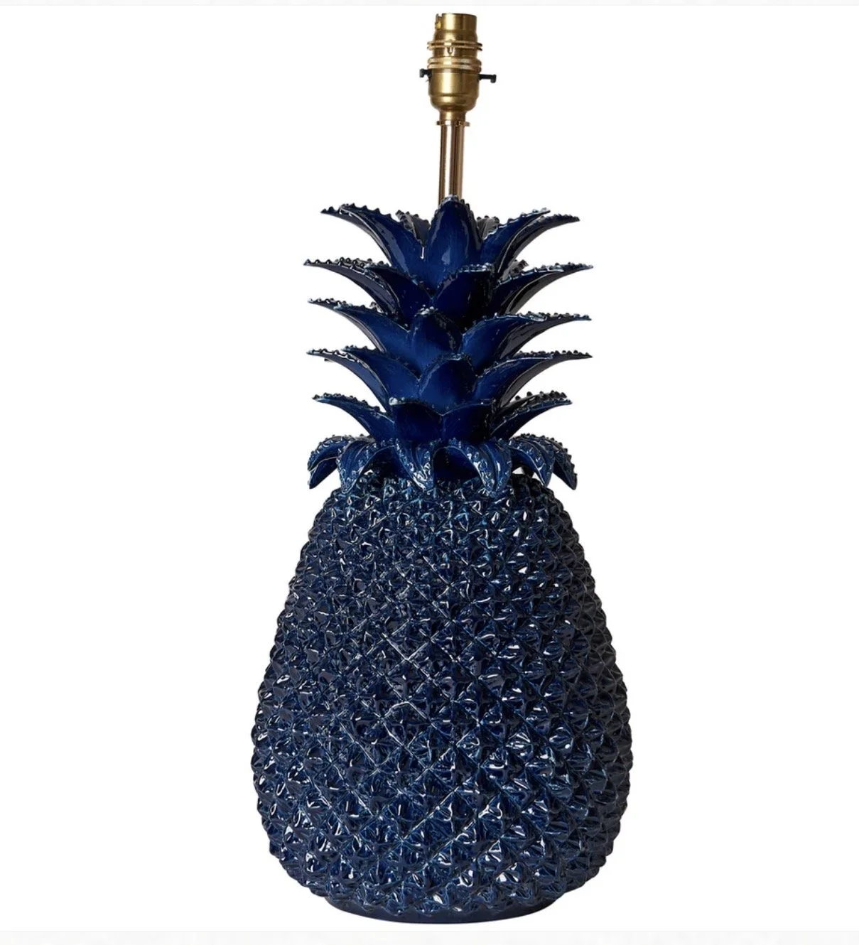 Indigo Pineapple Ceramic Lamp Base