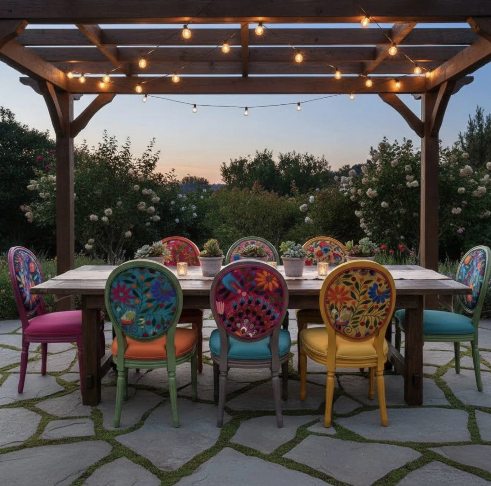 Custom Upholstered Dining Chair | Handcrafted Artisan Seating with Mexican Textiles