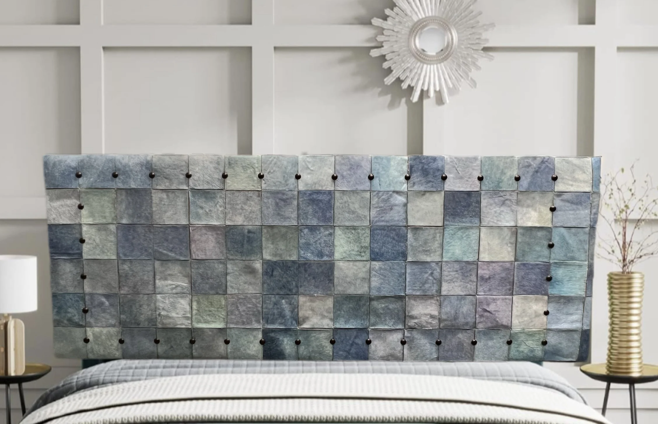 A Rug turned headboard