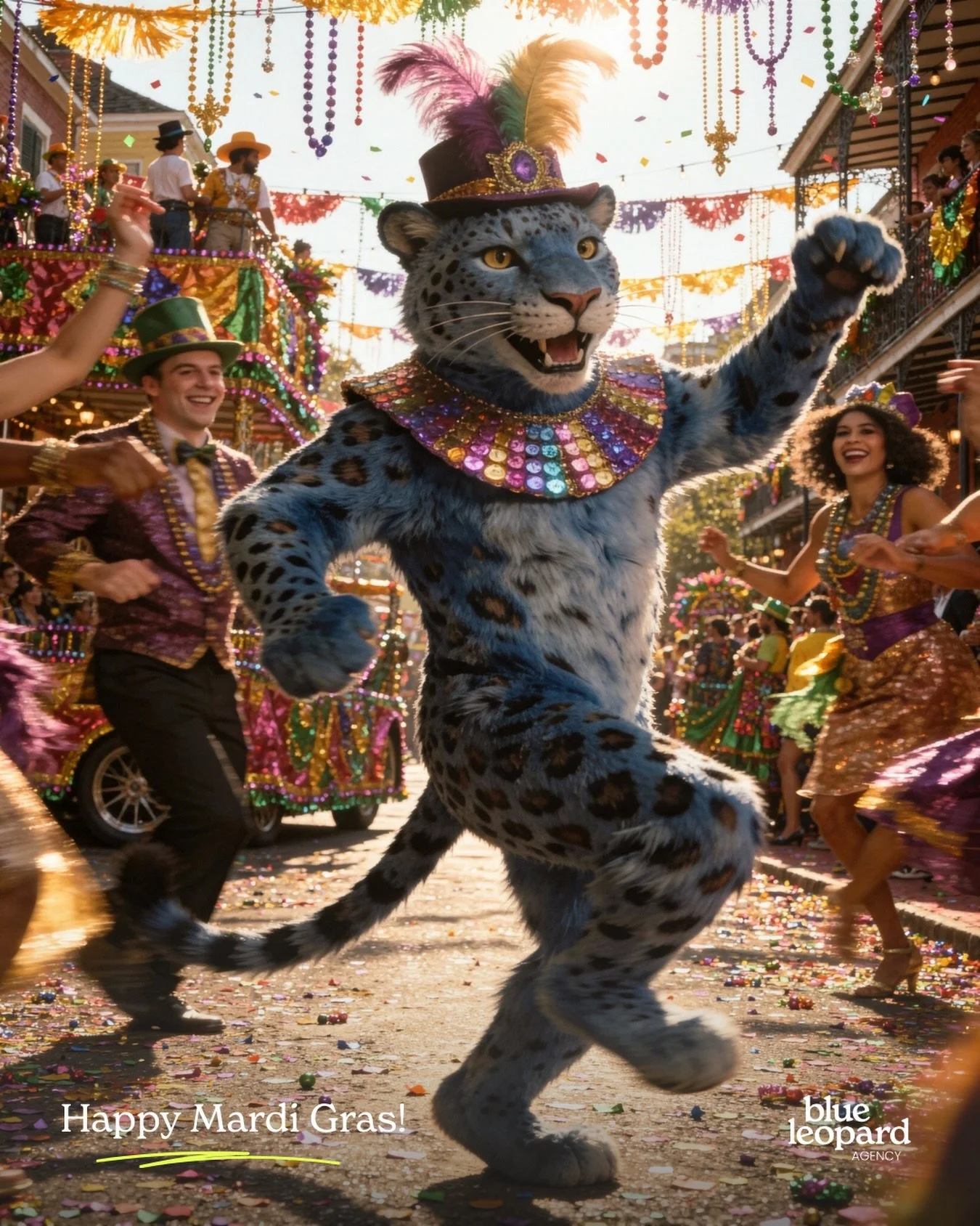 💜💚💛 Happy Mardi Gras from Blue Leopard!

From the birthplace of Mardi Gras right here in Mobile, we&rsquo;re celebrating with beads, brass bands, and bold ideas. Like a blue leopard, we know how to stand out in a crowd!

Wishing you a safe, joyful