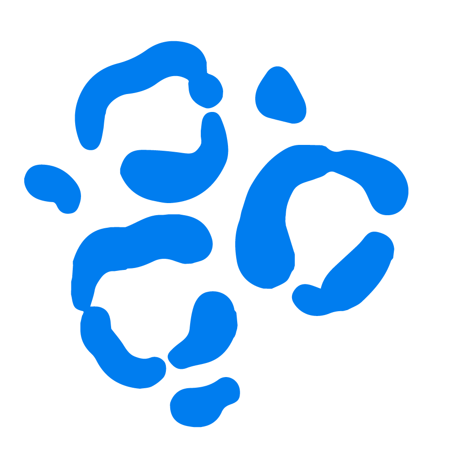 Blue abstract shapes on black background