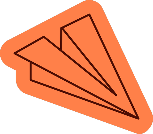 Illustration of an orange paper plane