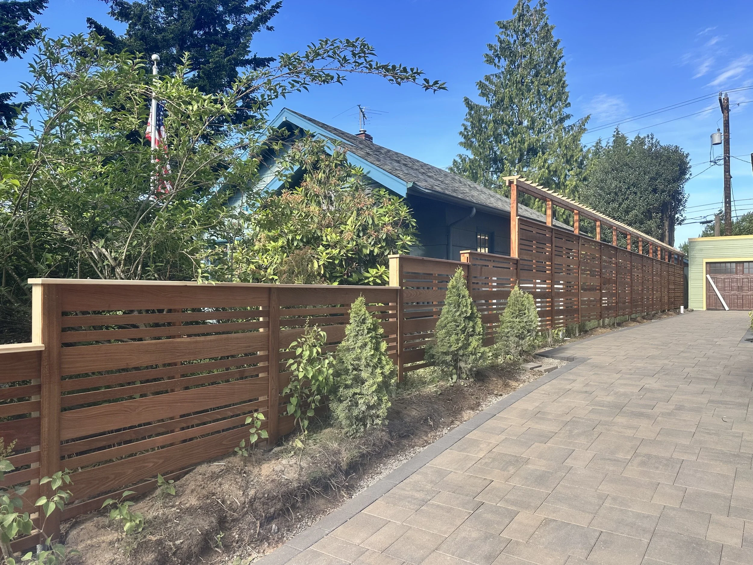 Slatted Horizontal Cedar Fence