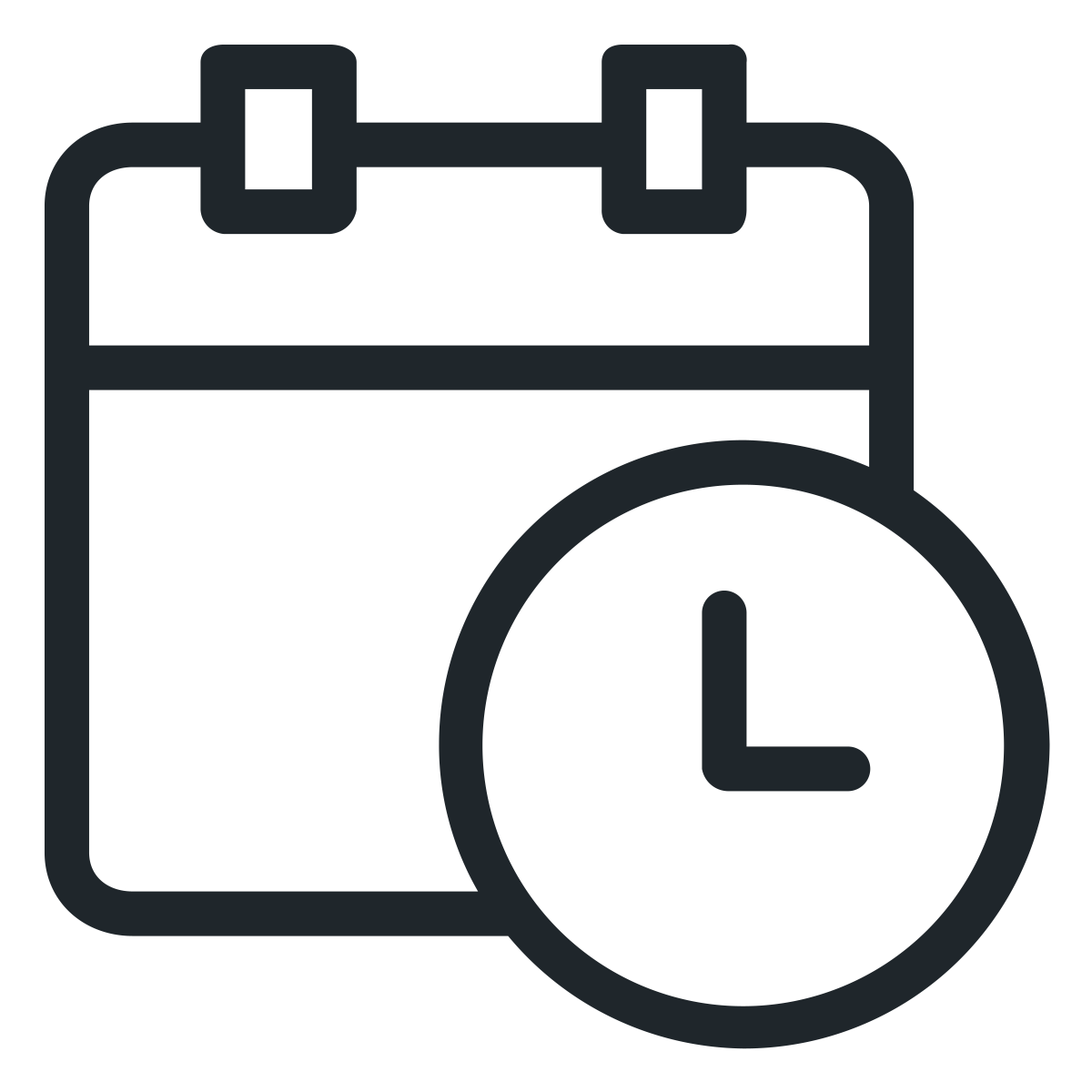 Calendar with clock icon