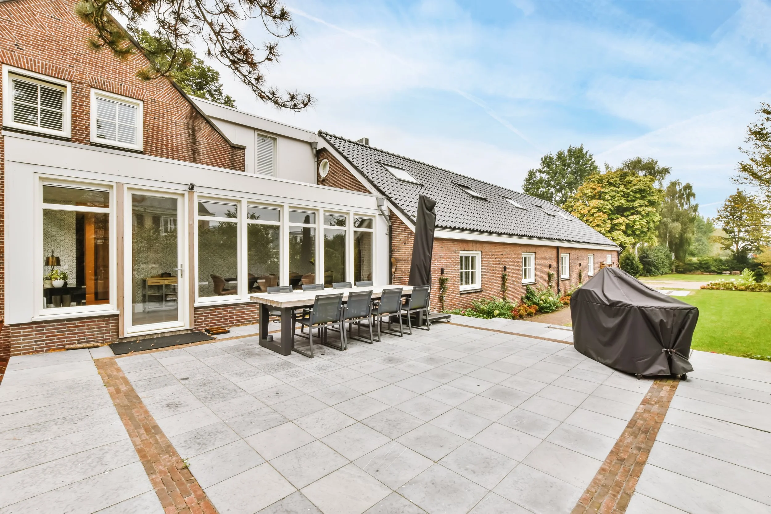 Clean back patio area of a home
