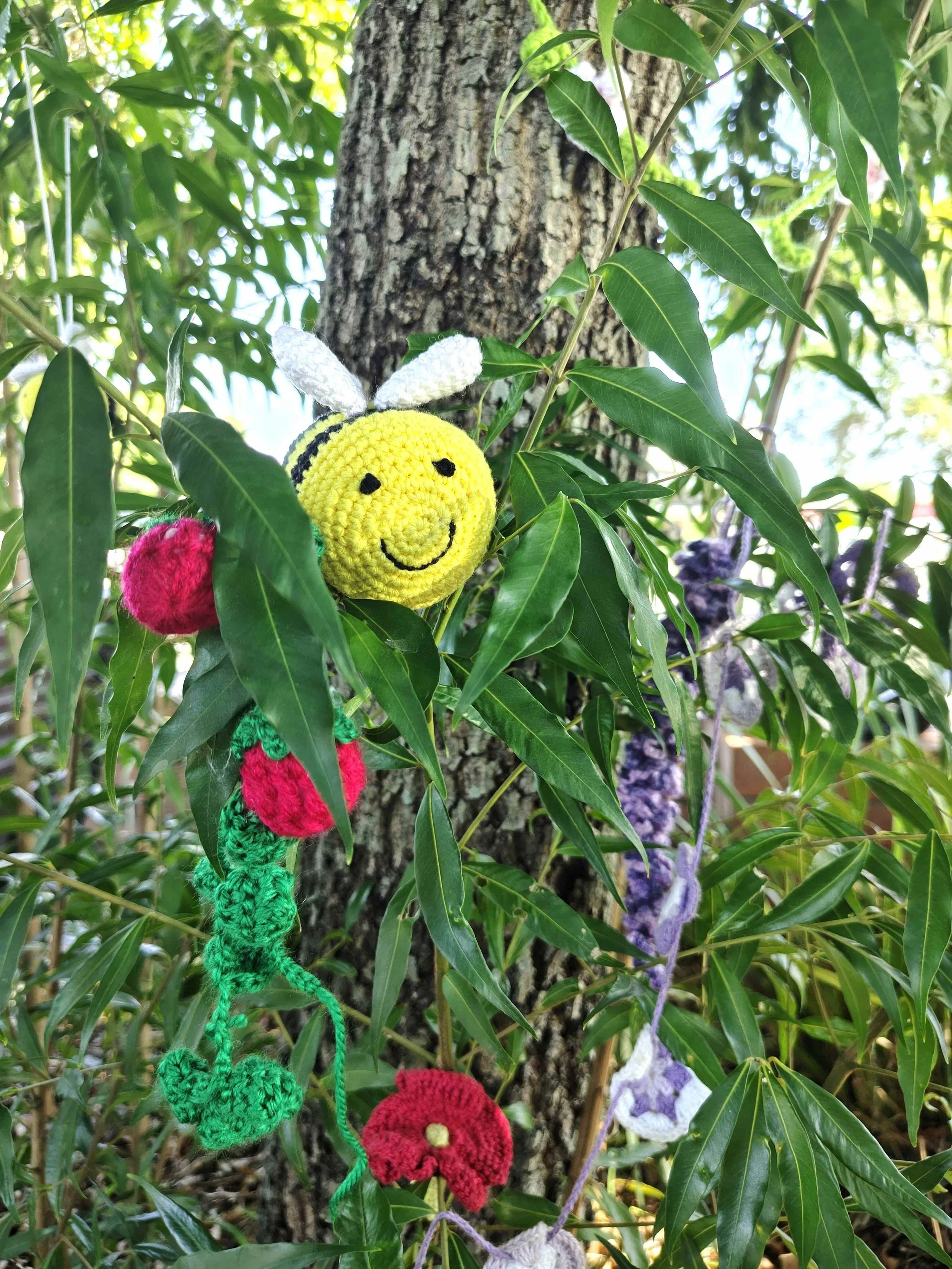 At the Bottom of the Garden | Yarn Bombing: Karen McAulley and Lisa Robertson