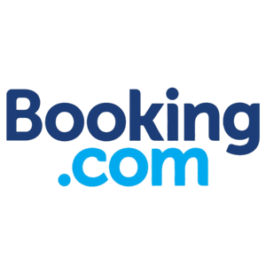 Booking.com logo with blue and light blue text