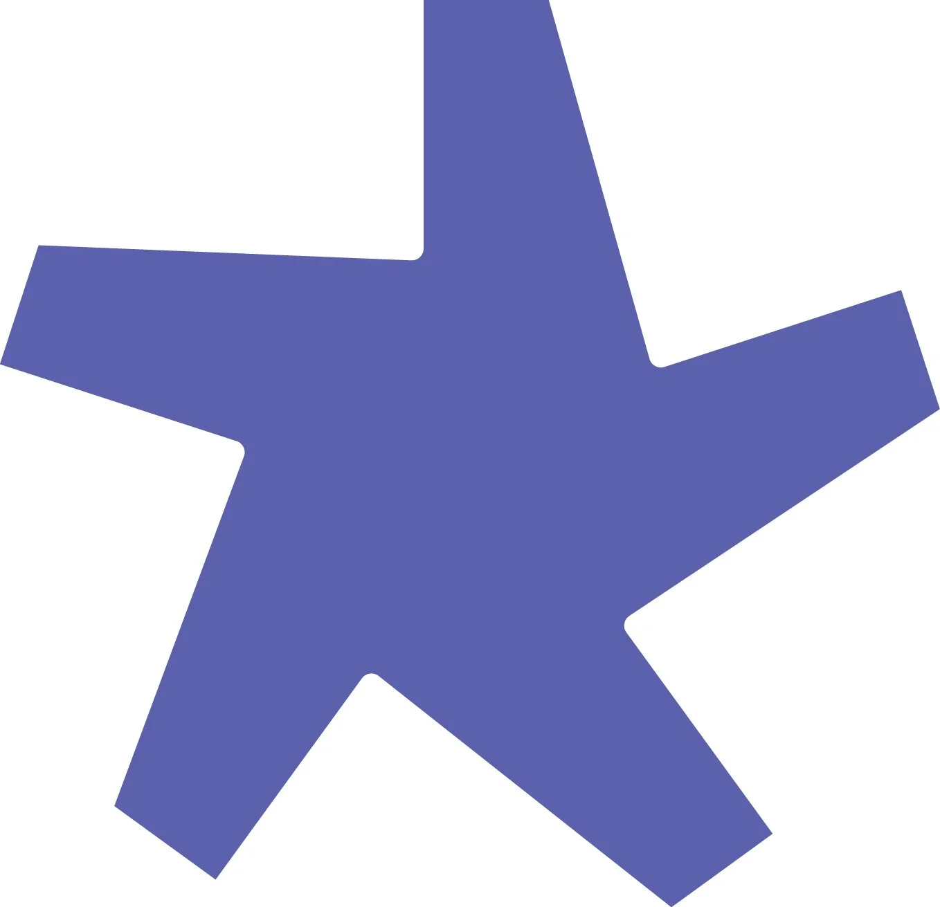 Blue star-shaped graphic on a white background.