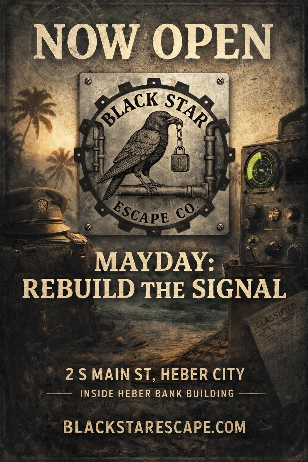 Black Star Escape Co. is excited to announce that our new escape room, Mayday, is now open!  Only minutes from Park City, Utah.