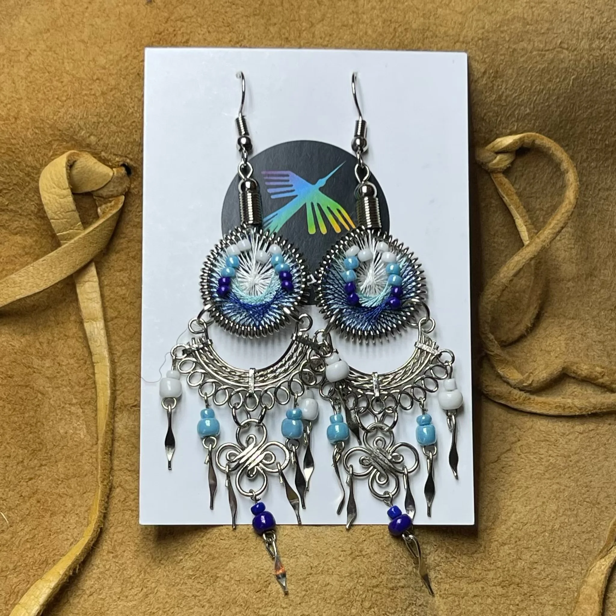 Beaded Dangle Earring - Fan