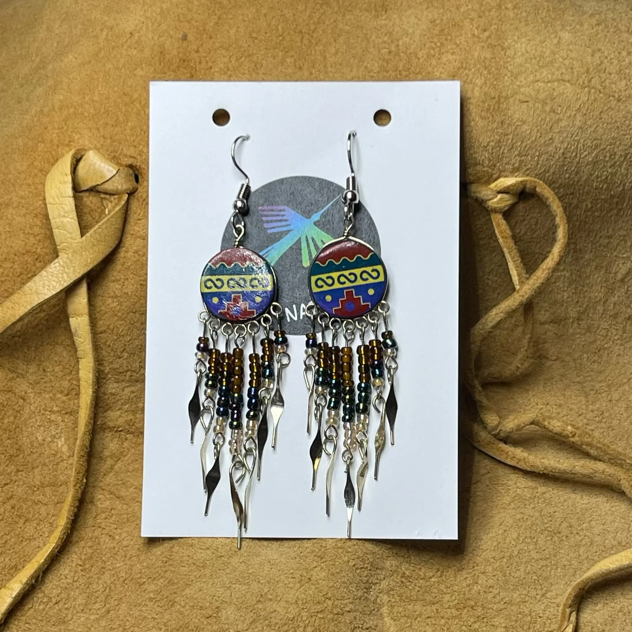 Beaded Dangle Earring - Circle