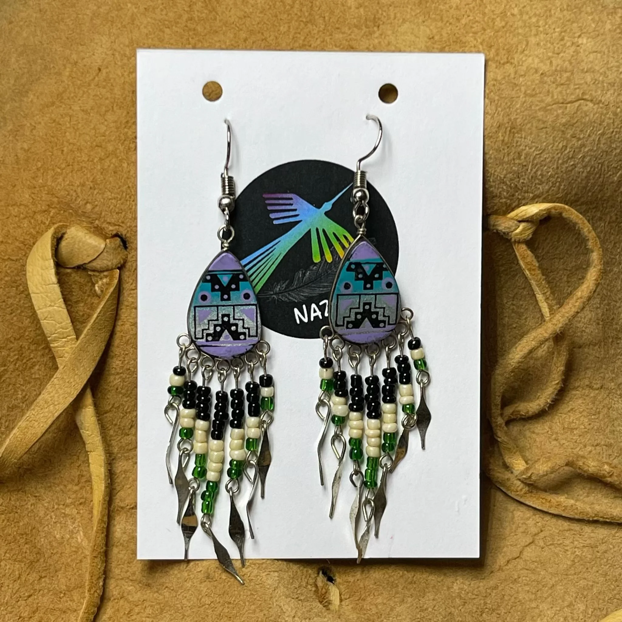 Beaded Dangle Earring - Teardrop