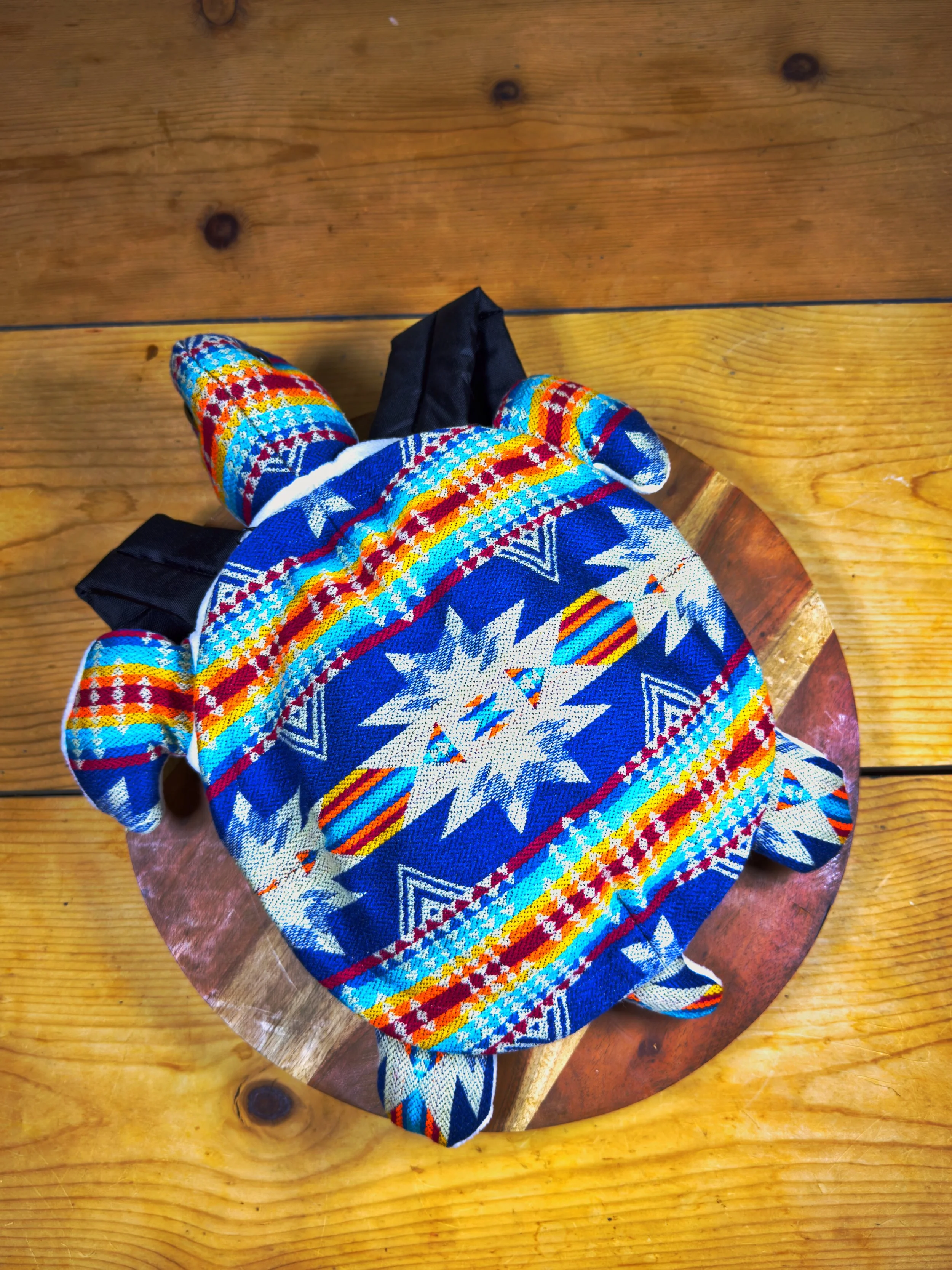 Textile Backpack - Blue Turtle Plush