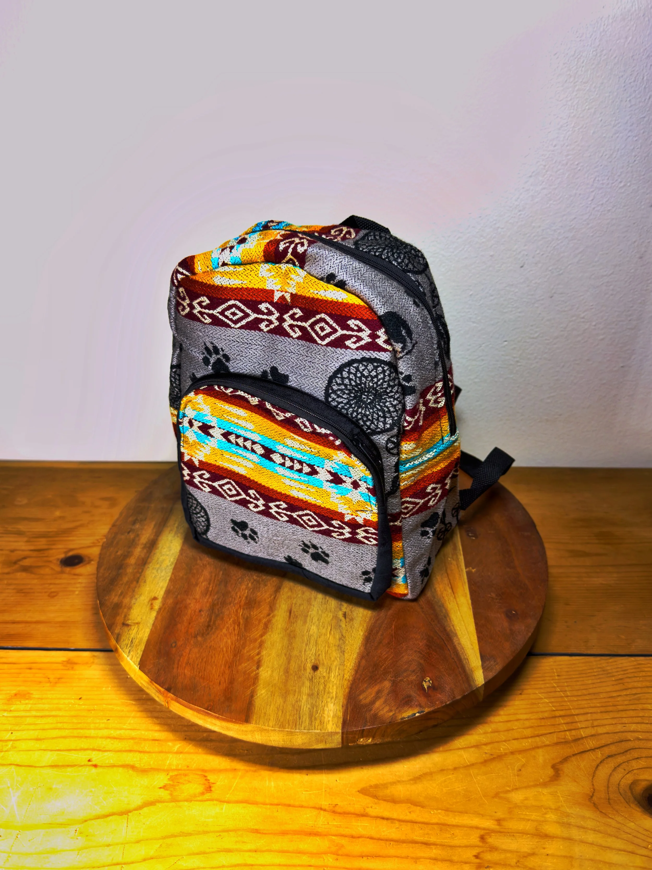 Textile Backpack - Grey Multicolor