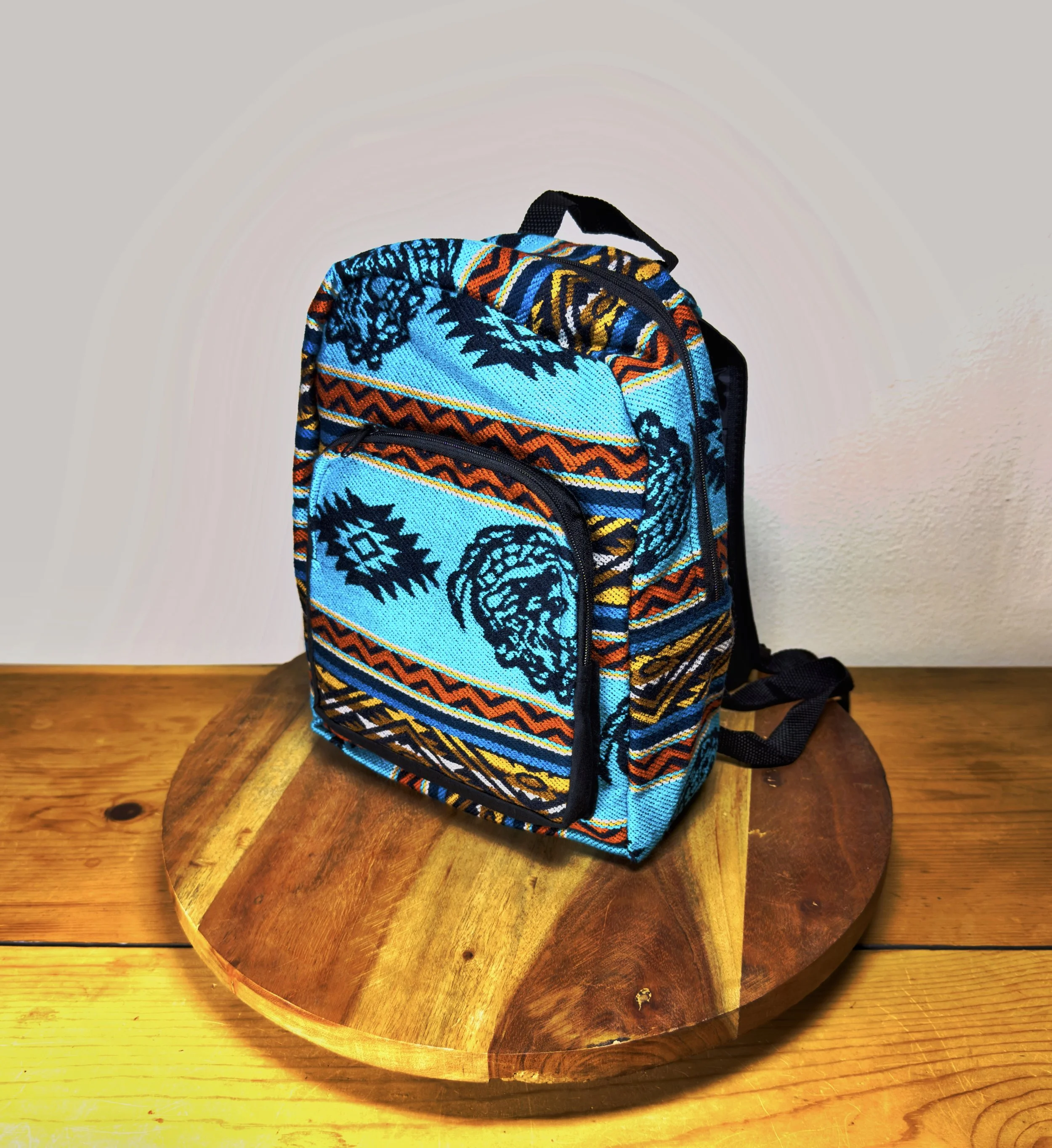 Textile Backpack - Turquoise Multicolor
