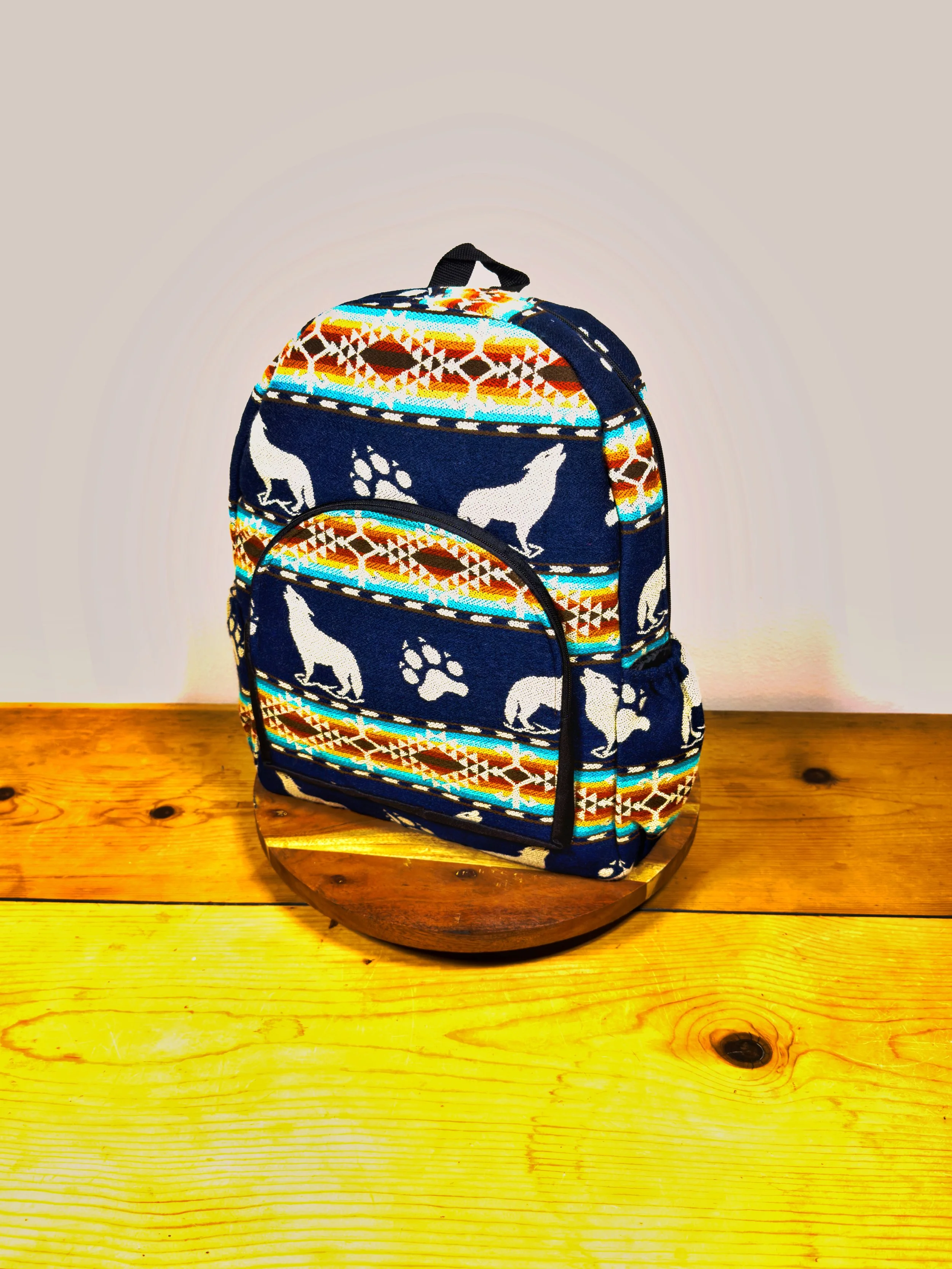 Textile Backpack - Navy Blue Wolf