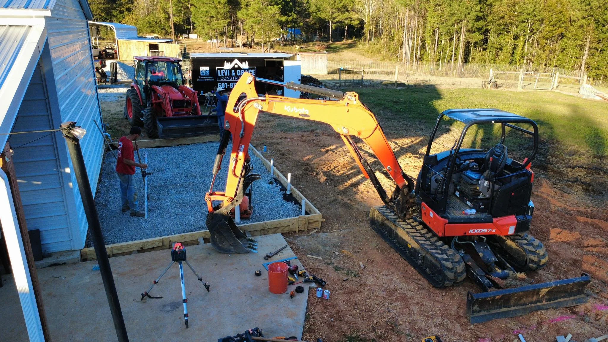 foundation form and plumbing for new home addition in southwest Mississippi by Levi and Grace Construction