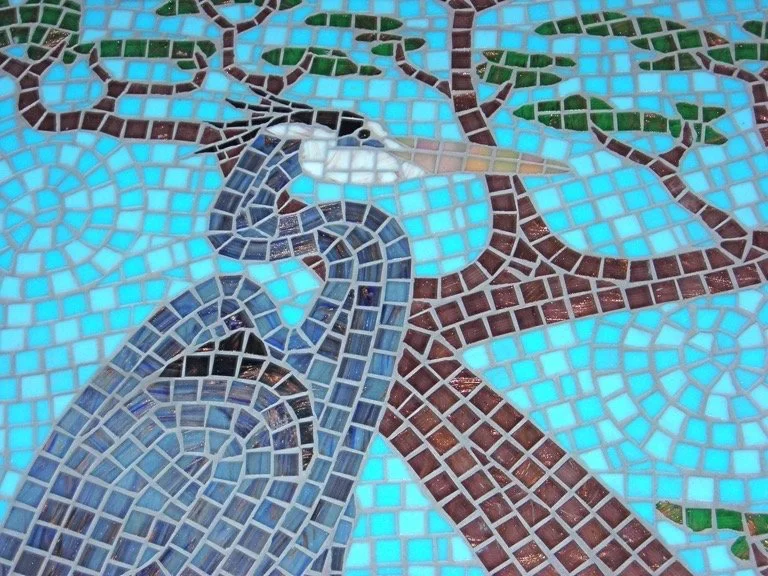 Detail of Blue Heron Back Splash