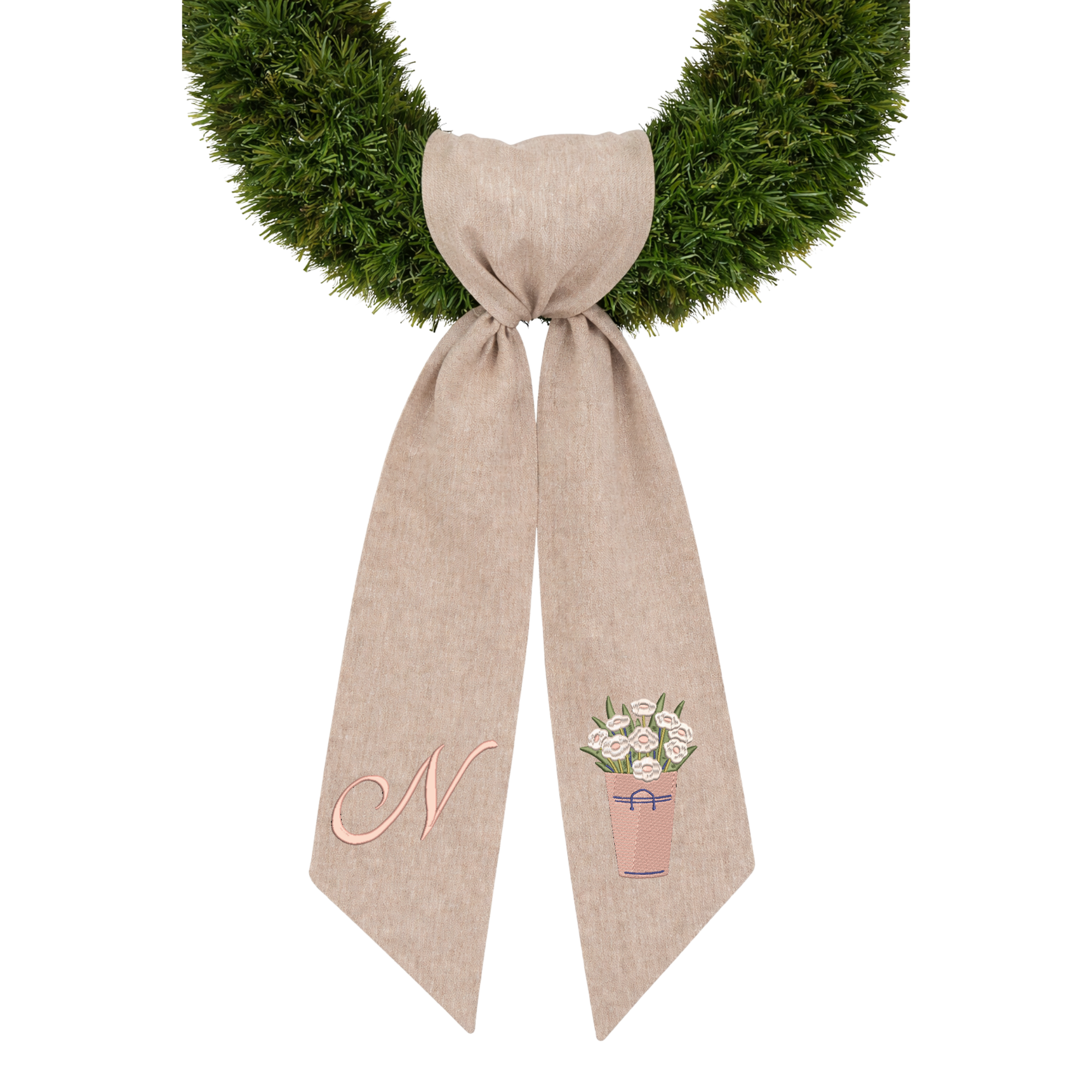 Spring Flowers Wreath Sash
