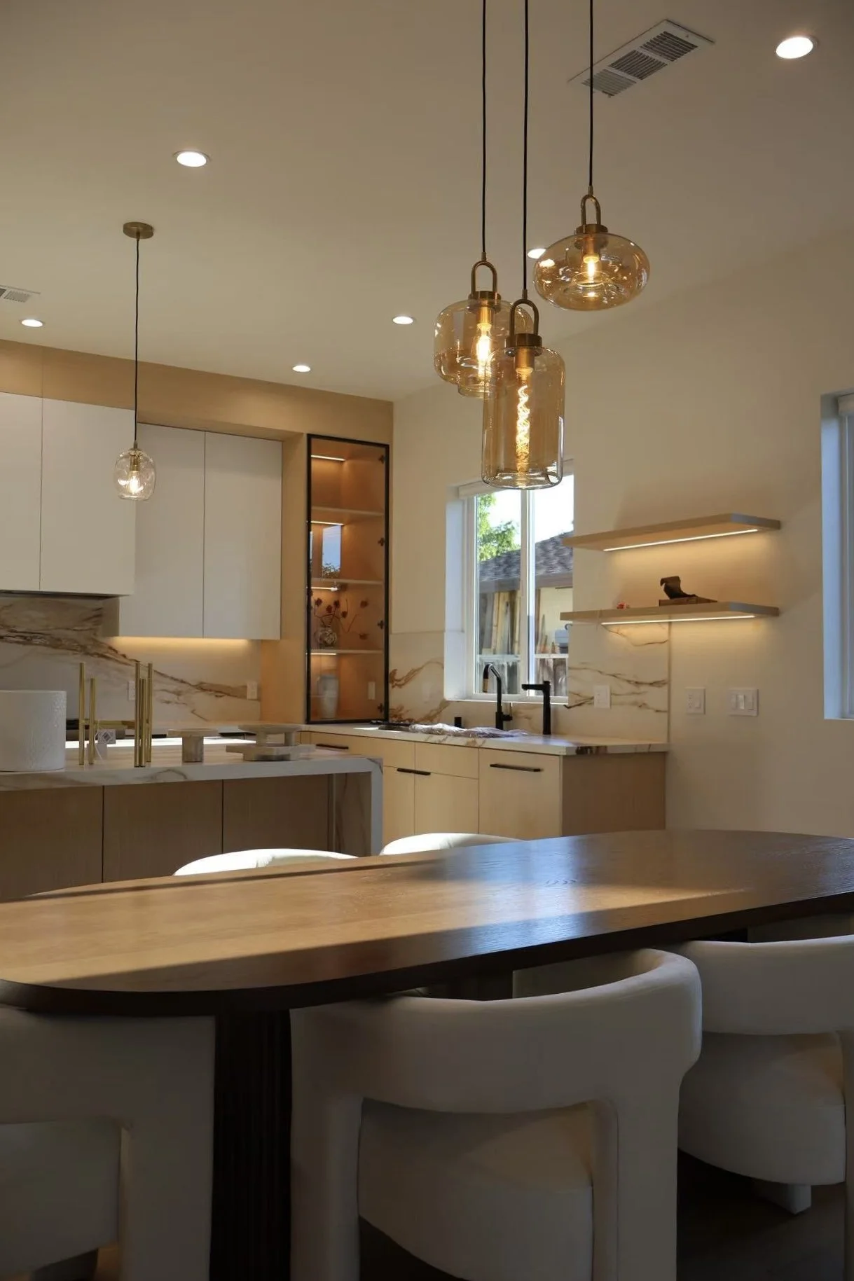 View of window from inside a kitchen