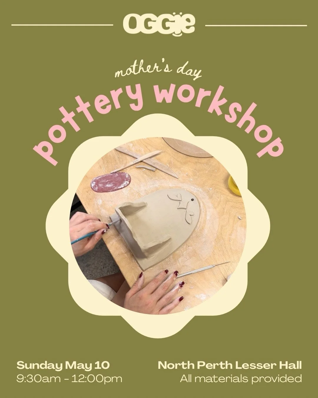 Oggie Studio is running another pottery workshop this May for Mother&rsquo;s Day!

⭐️ Beginner friendly, all materials &amp; tools provided

⭐️ Make whatever your heart desires within the session (bowl, cup, giant frog? 🐸 you got it!) I&rsquo;m here
