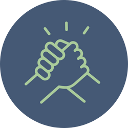 Two hands engaging in a fist bump, symbolizing unity or agreement.