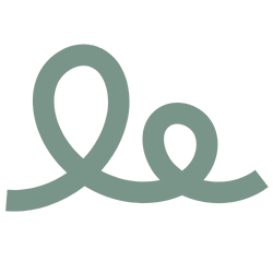 A gray illustration of a curved, looping line resembling a loose, abstract scribble.