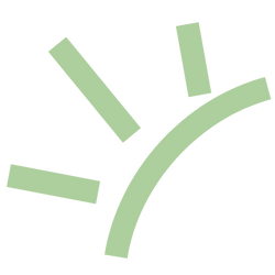 Simple stylized illustration of a rising or setting sun with rays extending outward.