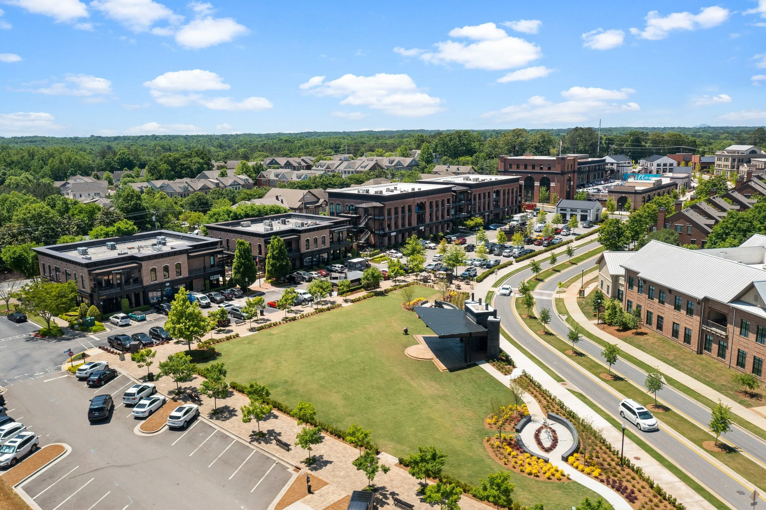 Overview of a neighborhood in Milton Ga