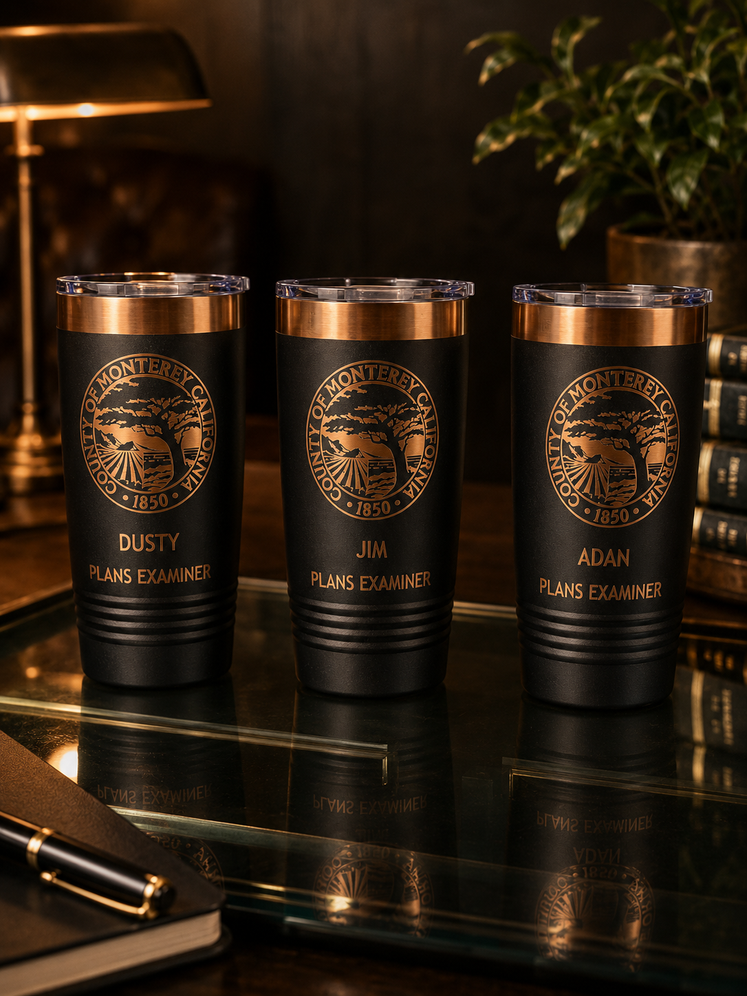 Engraved tumblers