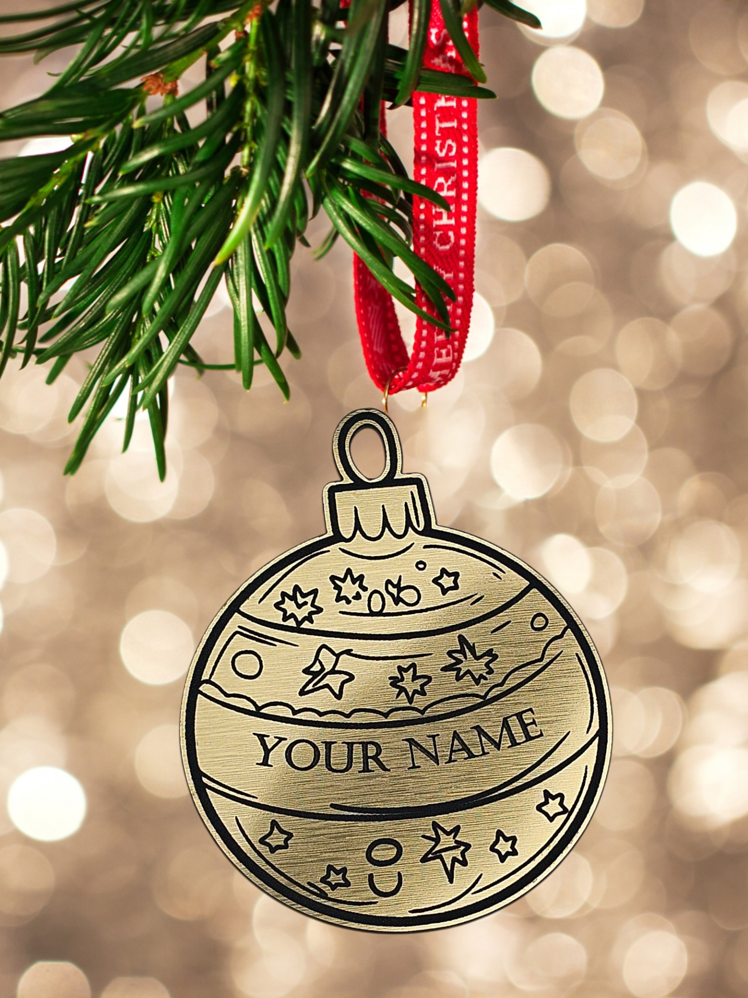 Personalized Ornament Ball – Custom Laser Engraved Christmas Keepsake