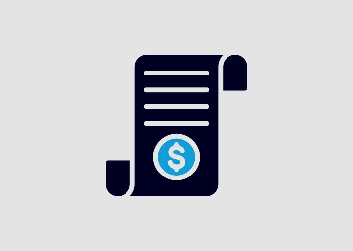 Icon of a receipt with a dollar sign on it.
