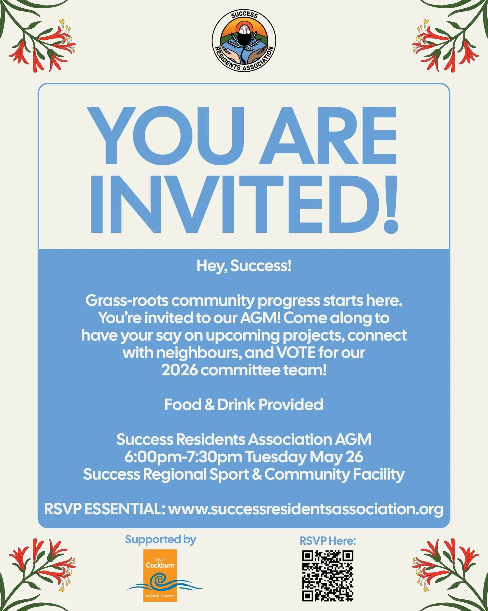 Hey Success! 
We'd love to see you at our AGM. 
Info &amp; RSVP at link below (or in Bio). 
https://www.successresidentsassociation.org/2026-agm