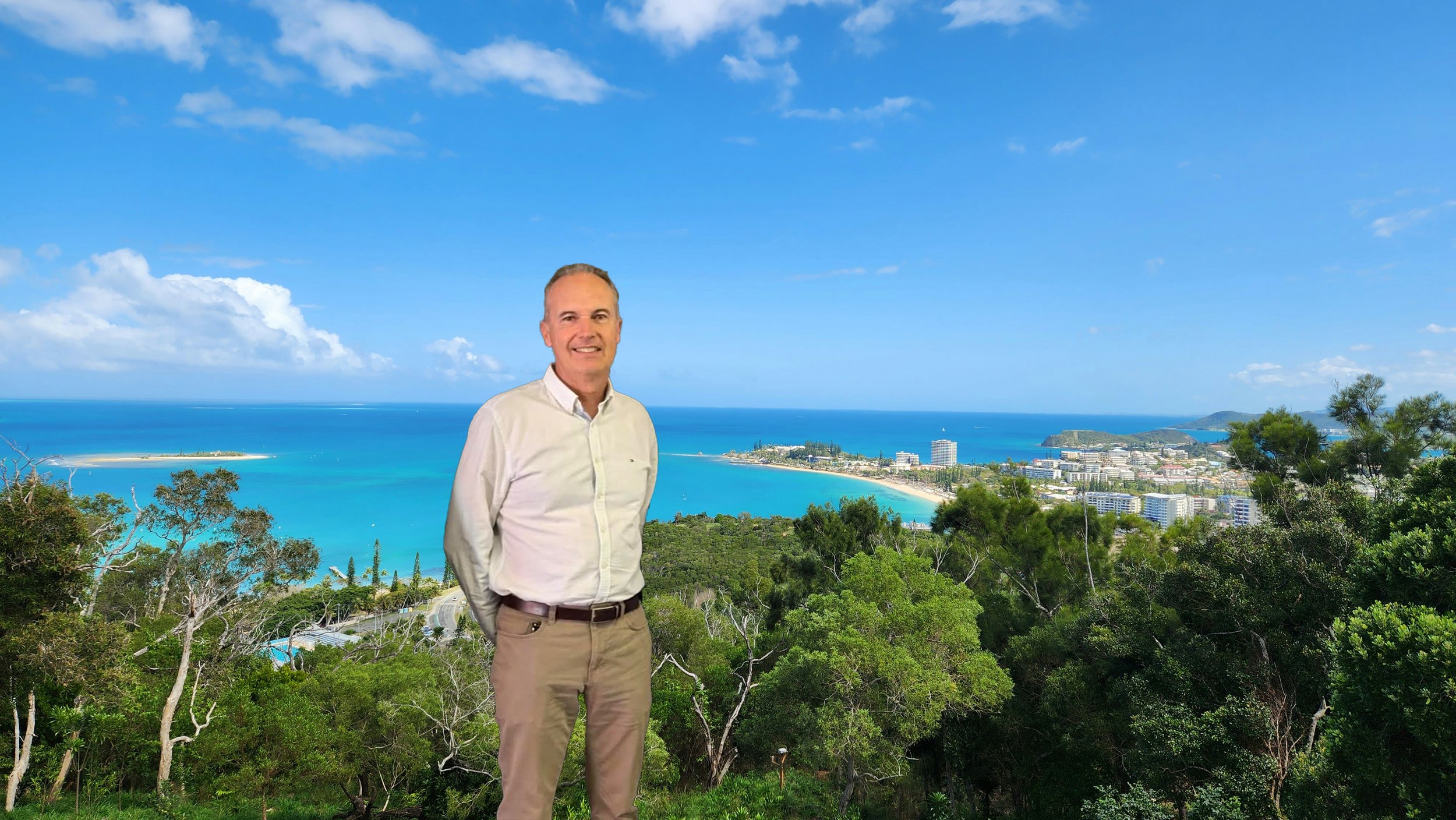 Alain standing on a hill overlooking Noumea.