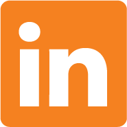 LinkedIn logo with an orange background