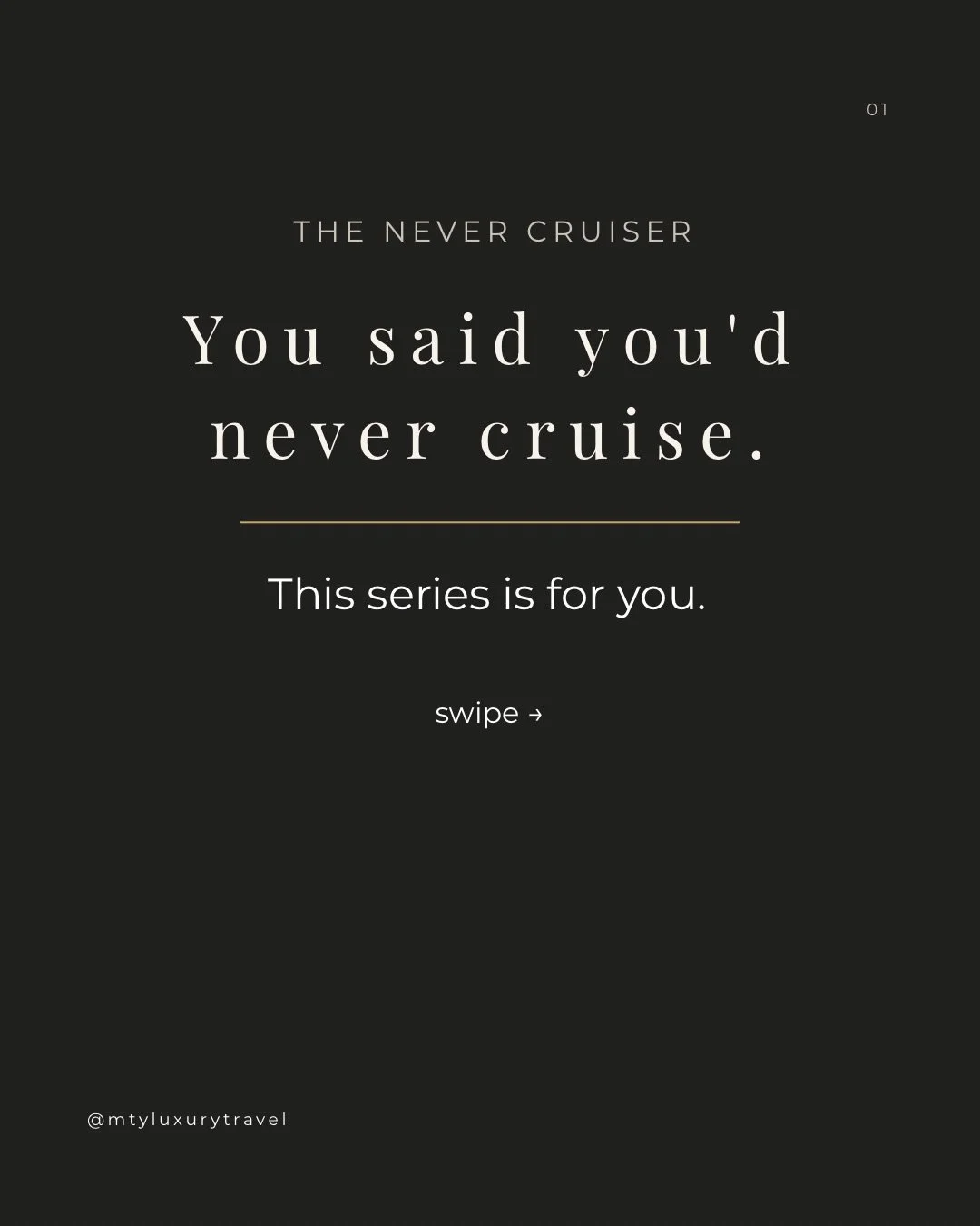 I&rsquo;m an attorney turned luxury travel advisor who swore she&rsquo;d never cruise.

The Never Cruiser &rarr; why I stopped saying &ldquo;never.&rdquo;

Then the hotel brands I already trusted on land &mdash; Ritz-Carlton, Four Seasons, Orient Exp