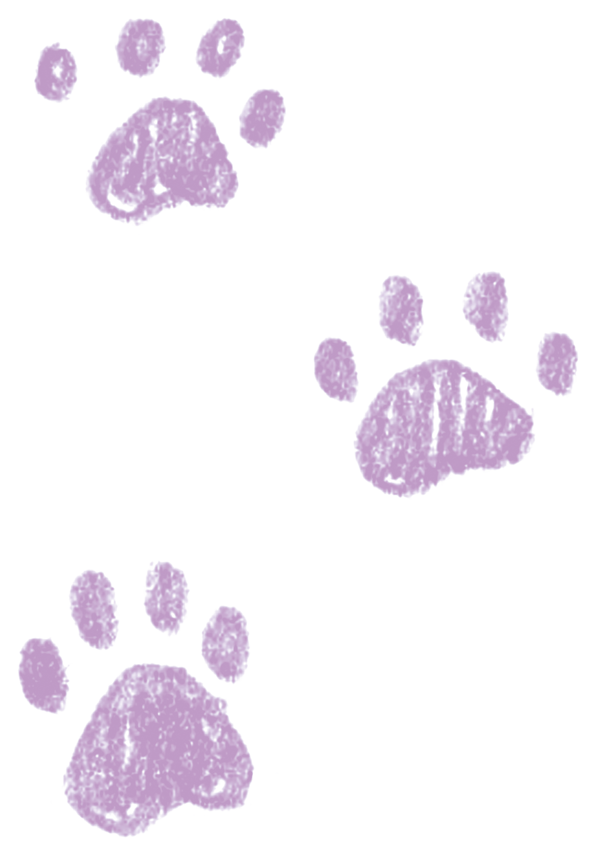 紫色の肉球のイラストの集合